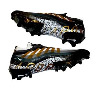 Nike Vapor Edge Pro Elite 360 Flyknit Football Cleat Black Gold Style DQ3558-002